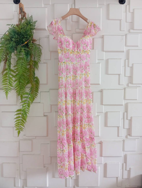 Summer Floral Flutter Sleeves Sundress